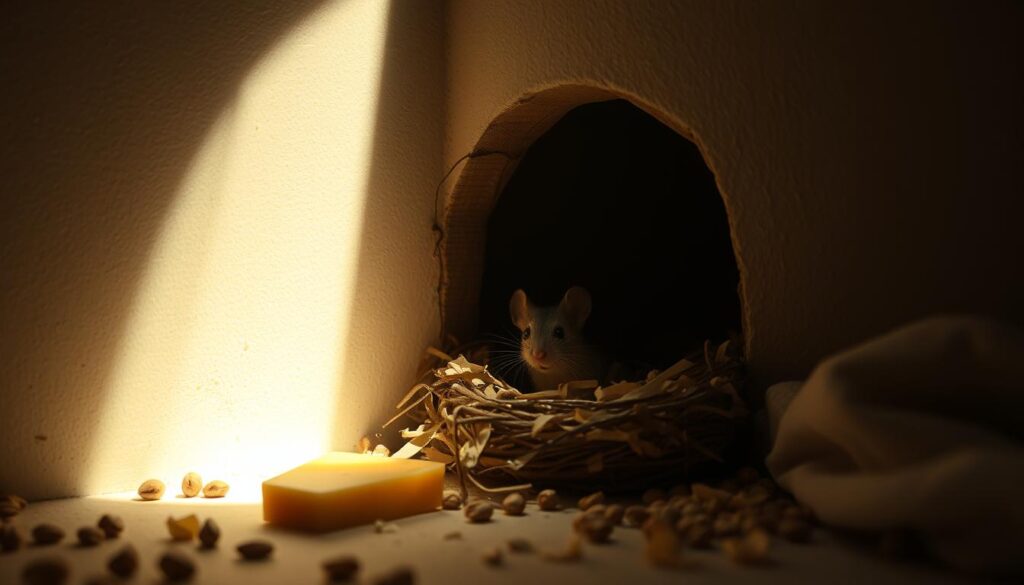 drawing mice from their nests