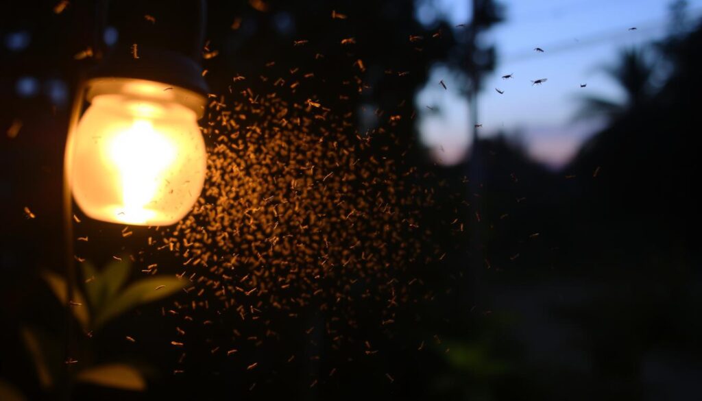 light attracting gnats